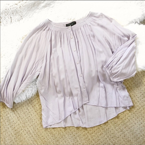lavender peasant blouse
